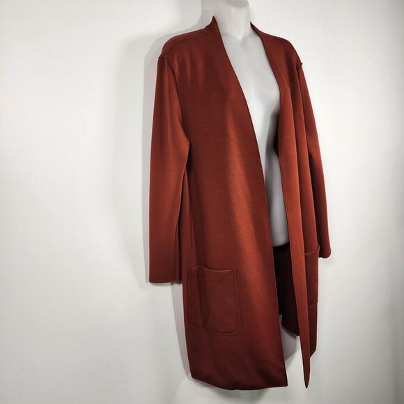Carolina Belle Montreal Jacket Oversize Rusty Brown Open Front Long Cardigan XL - Picture 3 of 11